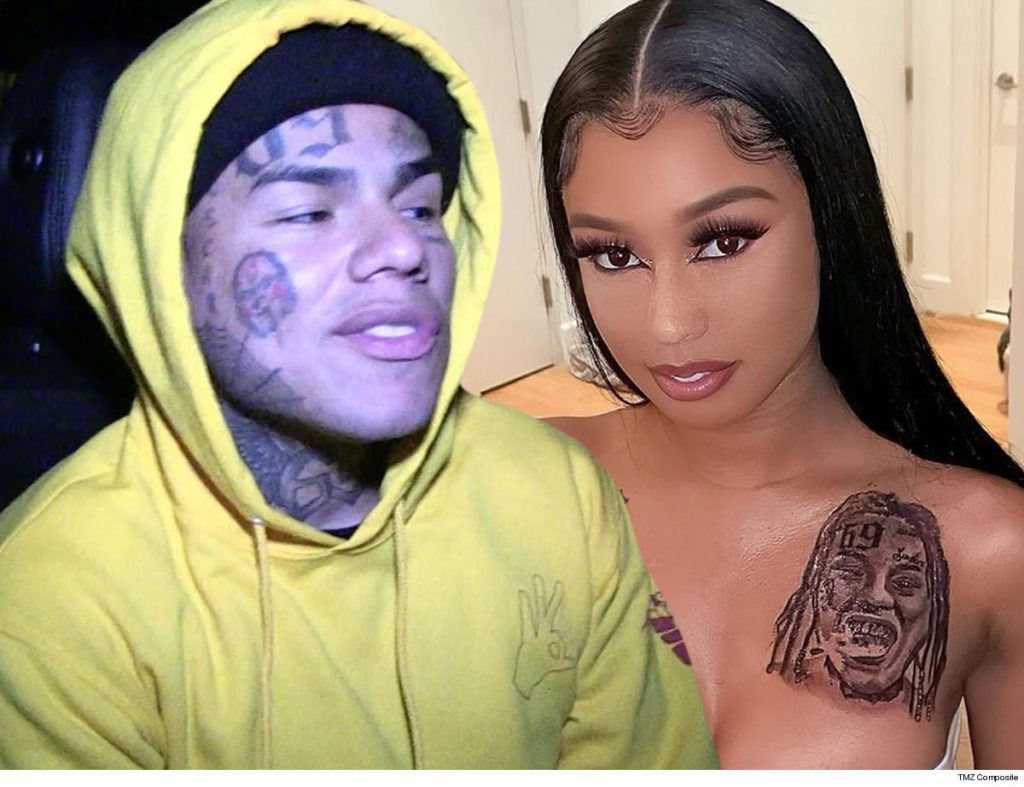 WE CAN’T MAKE THIS STUFF UP: Tekashi 6ix9ine’s Girlfriend Seemingly Gets Third Tattoo Of Him (VIDEO)